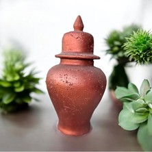 Baykuşca 36 cm Bakır Renkli Dokulu, Seramik, Şah Küp, Vazo