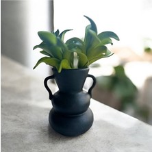 Baykuşca Siyah, Boğumlu, Seramik, Pinterest Vazo 16 cm