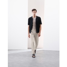 Marks & Spencer Keten Karışımlı Tek Pileli Smart Pantolon