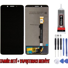 Genos Oppo A73 LCD Ekran Çıtasız Siyah (2019) Montaj Kiti Hediye