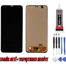 Genos Samsung A205 A20 LCD Ekran Çıtalı OLED Siyah Montaj Kiti Hediye