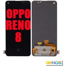 Genos Oppo Reno 8 LCD Ekran Dokunmatik Siyah Çıtasız Orijinal