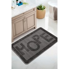 Konfor Halı Doğal Kaymaz Taban Banyo Paspas Uzun Ömürlü Yumuşak Dokulu Su Emici Yıkanabilir Yazılı Paspas Hope 60X100