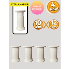 Yusa Stores 10X12 cm Mobilya Kanepe Koltuk Baza Yükseltme Yükseltici Civatalı Destek Ayağı Ayakları - 4lü