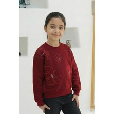 Mutlu Kids Nakışlı ve Taşlı Kız Sweatshırt