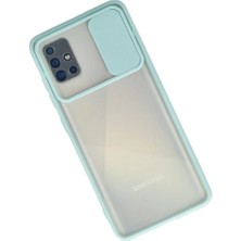 Starseven Galaxy A71 Kılıf Palm Buzlu Kamera Sürgülü Silikon - Turkuaz