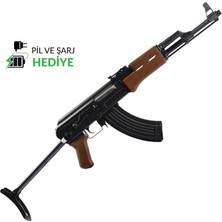 Jing Gong Jg Aırsoft AK47-S Katlanır Dipçikli Airsoft Aeg Tüfek Set (0507W)
