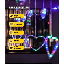 AC Aydınlatma Kalpli Dekoratif Rgb (Çok Renkli)  LED USB & Pilli - 3,5 Metre - Animasyonlu