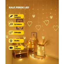 AC Aydınlatma Kalpli Dekoratif Günışığı  LED USB & Pilli - 3,5 Metre - Animasyonlu