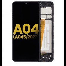 Genos Samsung Galaxy A04 A045 LCD Ekran Dokunmatik Siyah Çıtalı Orijinal