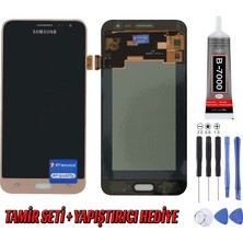 Genos Samsung J3 2016 J320 LCD Ekran OLED Gold Altın Montaj Kiti Hediye