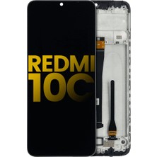 Genos Xiaomi Redmi 10C LCD Ekran Dokunmatik Siyah Çıtalı Orjinal
