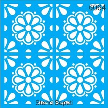 6064 Çiçek, Karo Desen, Boyama Şablonu, Stencil 30 * 30 cm