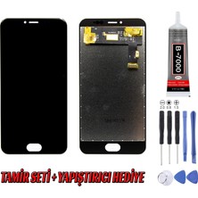 Genos General Mobile Gm6 LCD Ekran Çıtasız Siyah Montaj Kiti Hediye
