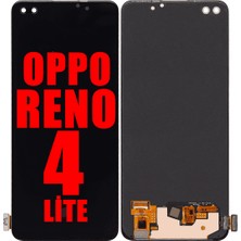 Genos Oppo Reno 4 Lite LCD Ekran Dokunmatik Siyah Çıtasız OLED