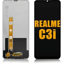 Genos Realme C3I LCD Ekran Dokunmatik Siyah Çıtasız A Plus Kalite