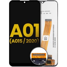 Genos Samsung Galaxy A01 A015 LCD Ekran Dokunmatik Siyah Çıtasız Orjinal M 'versiyon'