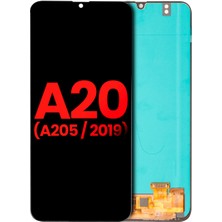 Genos Samsung Galaxy A20 A205 LCD Ekran Dokunmatik Siyah Çıtasız OLED