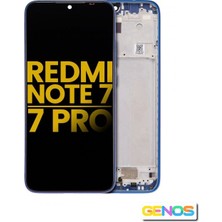 Genos Xiaomi Redmi Note 7 Pro LCD Ekran Dokunmatik Mavi Çıtalı Orjinal