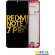Genos Xiaomi Redmi Note 7 Pro LCD Ekran Dokunmatik Kırmızı Çıtalı Orjinal
