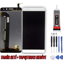 Genos General Mobile Gm5 Plus LCD Ekran Çıtasız Beyaz Montaj Kiti Hediye