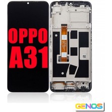 Genos Oppo A31 LCD Ekran Dokunmatik Siyah Çıtalı Orijinal