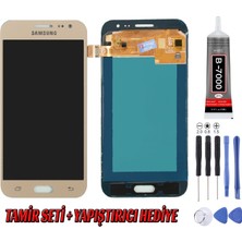 Genos Samsung J200 J2 LCD Ekran OLED Gold Altın Montaj Kiti Hediye