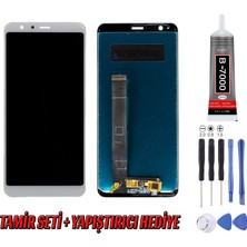 Genos Asus Zenfone Max Plus M1 ZB570TL LCD Ekran Çıtasız Beyaz Montaj Kiti Hediye