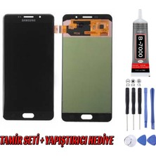 Genos Samsung A7 2016 A710 LCD Ekran OLED Siyah Montaj Kiti Hediye