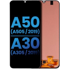 Genos Samsung Galaxy A30 A305 LCD Ekran Dokunmatik Çıtasız Siyah OLED