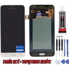 Genos Samsung J3 2016 J320 LCD Ekran OLED Beyaz Montaj Kiti Hediye