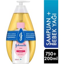Aktif Bebek Johnson's Baby Gold Şampuan 750 ml + Bebek Yağı 200 ml