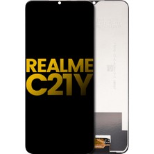 Genos Realme C21Y LCD Ekran Dokunmatik Siyah Çıtasız Orjinal