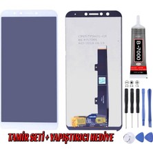 Genos General Mobile Gm8 LCD Ekran Çıtasız Beyaz Montaj Kiti Hediye