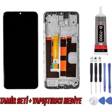 Genos Oppo A5 2020 LCD Ekran Çıtalı Siyah Montaj Kiti Hediye