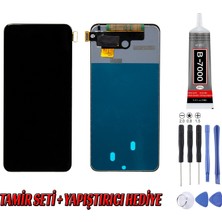 Genos Oppo Reno 2z LCD Ekran Çıtasız Siyah (Copy) Montaj Kiti Hediye