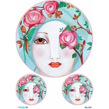 Diamond Craft N: 3119 Çiçek Dalları Kadın 30*42 cm Dekopaj