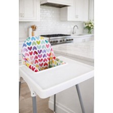 Bebek Mama Sandalyesi /Oturak Destek Minderi /Sıvı Geçirmez Leke Tutmaz Renkli Kalpler