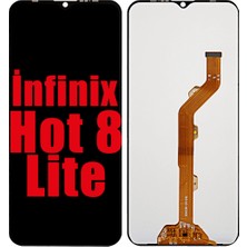 Genos Infinix Hot 8 Lite LCD Ekran Dokunmatik Siyah Çıtasız A Plus Kalite