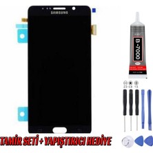 Genos Samsung N920 Note 5 LCD Ekran Siyah Montaj Kiti Hediye