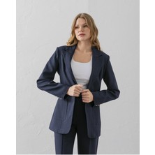 Vuntal Çift Cepli Poliviskon Blazer Ceket