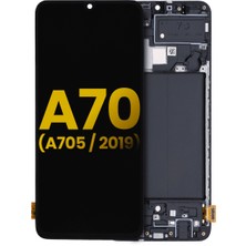 Genos Samsung Galaxy A70 A705 LCD Ekran Dokunmatik Siyah Çıtalı OLED