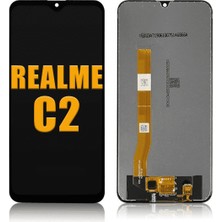 Genos Realme C2 LCD Ekran Dokunmatik Siyah Çıtasız Orjinal