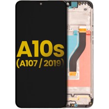 Genos Samsung Galaxy A10S A107 LCD Ekran Dokunmatik Siyah Çıtalı Orjinal