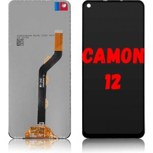 Genos Tecno Camon 12 LCD Ekran Dokunmatik Siyah Çıtasız Orjinal