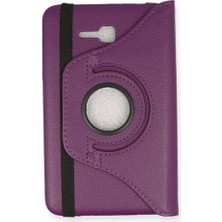 Samsung Galaxy T110 / T113 Tab 3 Lite 7 Kılıf 360 Tablet Deri Kılıf - Mürdüm-( - EMTHBA3192-9