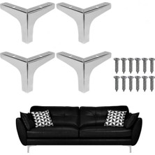 Sözer Orman (4 Adet) 12CM Modern Krom %100 Metal Mobilya, Dolap, Koltuk, Tv Ünitesi Ayakları
