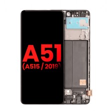 Genos Samsung Galaxy A51 A515 LCD Ekran Dokunmatik Siyah Çıtalı Revize