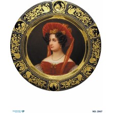 Diamond Craft N: 2967 Yuvarlak, Kadın, Portre Desenli 30*42 cm Dekopaj