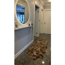 Doğuş Peluş Halı Batik Tavşan Kahverengi Yumuşak Dokulu Peluş Halı Çift Kafa Post